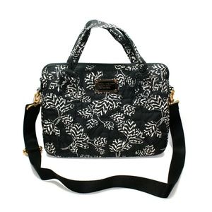 Marc Jacobs black & white floral laptop bag